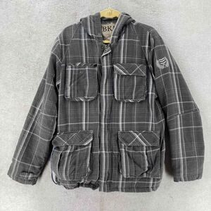 BKE Penniston Park Jacket‎ Mens Size Medium Plaid Thick Heavy Coat Hooded